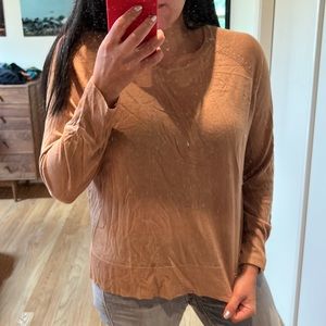NWOT Zara gold lightweight basic loose fit knit long sleeve top - medium